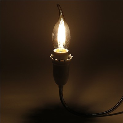 Лампа светодиодная Uniel Vintage, C35, 5 Вт, E14, свеча на ветру, золотистая колба