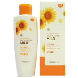 THE FACE SHOP Natural Sun Eco Body&Family Солнцезащитное молочко для тела SPF40, PA+++