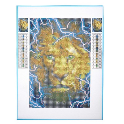 Алмазная мозаика с полным заполнением со светящимися стразами на холсте «Хищник», 20 х 30 см