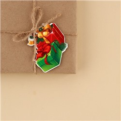 Шильдик декоративный на подарок «Подарки», 6.2 × 6.8 см
