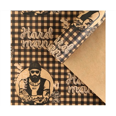 Бумага упаковочная крафтовая Hard man , 50 × 70 см 7315940