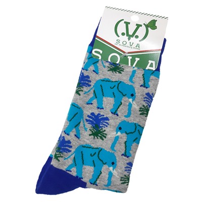 Носки серии В мире животных "Голубые слоны"36-43