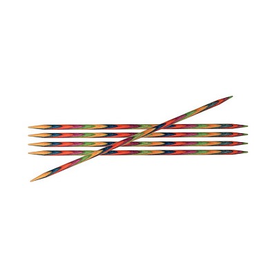 20141 Knit Pro Спицы чулочные для вязания Symfonie 4,5мм/15см, дерево, многоцветный, 5шт
