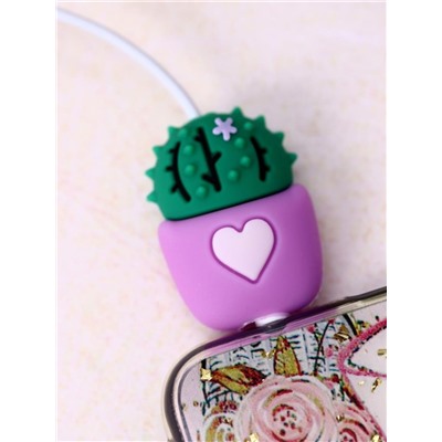 Защитная насадка для провода "Cactus love", purple