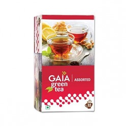 Зеленый чай Ассорти (25 пак, 2 г), Green Tea Assorted, произв. Gaia