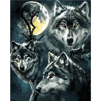 Картина по номерам 40х50 - Ночные волки