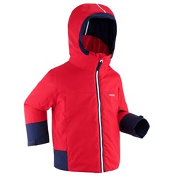 Куртка лыжная теплая водонепроницаемая д/детей красно-темно-синяя 500 pull'n fit WEDZE
