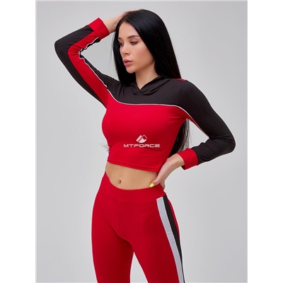 Женский всесезонный костюм для фитнеса красного цвета 21111Kr