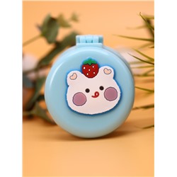 Расческа раскладная с зеркалом  "Strawberry bear folding", blue