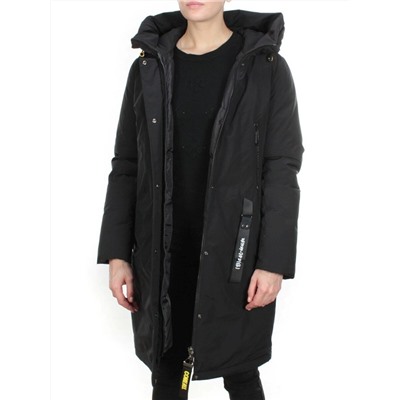 YR-961 BLACK Пальто зимнее женское АЛИСА (200 гр. холлофайбера) размер 54