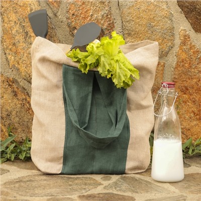 Сумка шоппер с ручками SL HOME "Linen shopper" 50х50см, 100% лён, 200г/м2