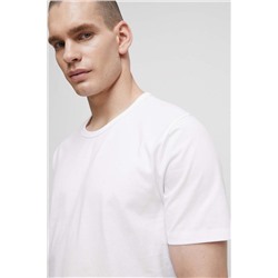 T-shirt bawełniany męski gładki kolor biały