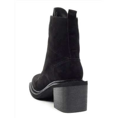 E21W-2B BLACK Ботинки зимние женские (натуральная замша, натуральный мех) размер 37