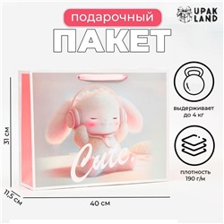 Пакет ламинированный горизонтальный «Cute», 40 х 31 х 11,5 см