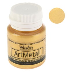 Краска акриловая Metallic 20 мл, WizzArt, золото, металлик, морозостойкая