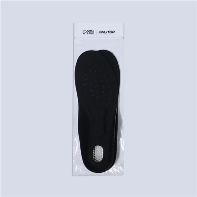 Стельки для обуви, универсальные, спортивные, дышащие, р-р RU до 38 (р-р Пр-ля до 40), 25 см, пара, цвет чёрный