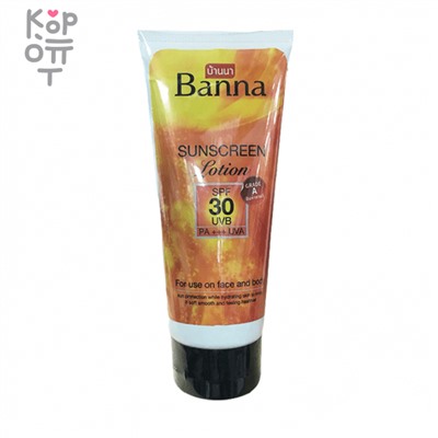 Banna Sunscreen Lotion SPF 30 UVB PA +++ UVA - Солнцезащитный лосьон для лица и тела SPF 30 UVB PA +++ UVA.,