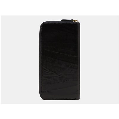 Кожаное портмоне с росписью из натуральной кожи «PR0015 Black Острый козырёк»