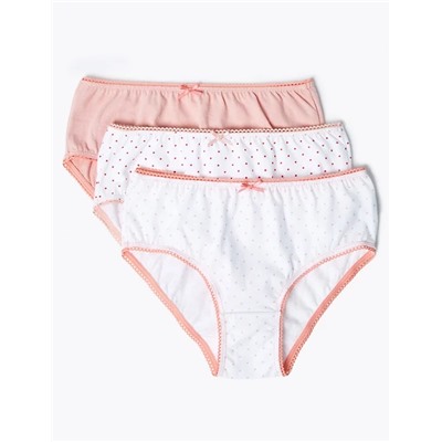 10pk Pure Cotton Spotted Knickers (2-16 Yrs)