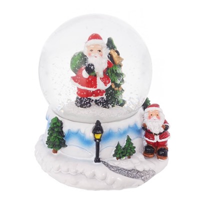 Фигурка декор в стеклянном шаре "Дед Мороз/Снеговик", D7 см, L8 W8 H9 см, 2в.