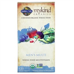 Гарден оф Лайф, MyKind Organics, мультивитамины для мужчин, 120 веганских таблеток
