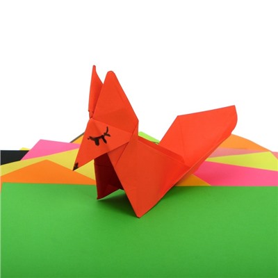 Бумага цветная для оригами и аппликаций 20 х 20 см, 100 листов CREATIVE Яркие цвета, 20 цветов, 80 г/м2
