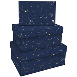 Набор прямоугольных коробок 3в1 MESHU Golden constellation 19*12*7,5-15*10*5см MS_46605/Россия