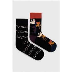Skarpetki bawełniane męskie z motywem muzycznym (2-pack) kolor multicolor