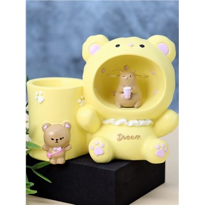 Ночник - подставка для канцелярских принадлежностей «Dream bear», yellow