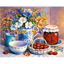 Картина по номерам 40х50 - Цветы и вишня