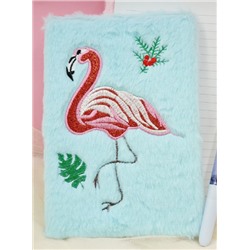 Блокнот плюшевый «Flamingo», blue, 21,5х15 см, плотность 70 гр.