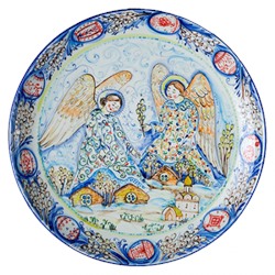 Тарелка роспись 28 см "Вербные Ангелы"