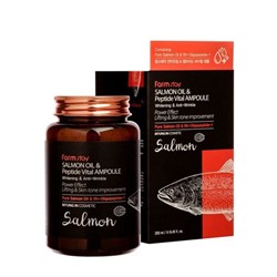 Сыворотка с маслом лосося и пептидами Salmon Oil &Peptide Vital Ampoule, FarmStay, 250 мл