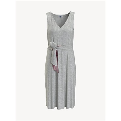 Essential Tie-Front Solid Dress