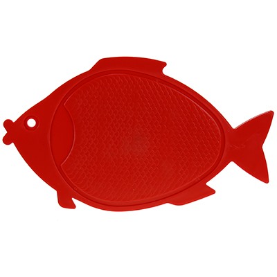 Доска разделочная пластмассовая "Рыбка" 30х18см, 3 цвета (Россия)