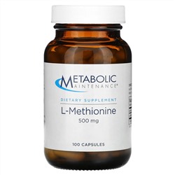 Metabolic Maintenance, L-метионин, 500 мг, 100 капсул