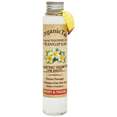 Безсульфатный гель для душа с экстрактом франжипани Natural Shower Gel Frangipani, OrganicTai 100 мл