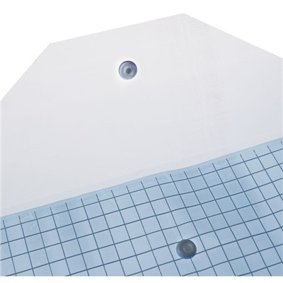 Набор папок-конвертов на кнопке А4, 140 мкр, 12 штук, клетка тонированная синяя
