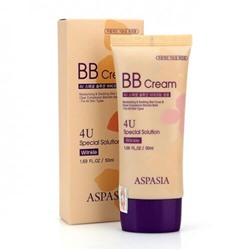 BB крем для лица ПРОТИВ МОРЩИН антивозрастной, питательный, Wrinkle BB cream, 4U, Aspasia, 50 мл