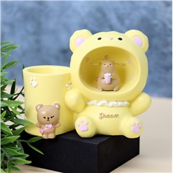 Ночник - подставка для канцелярских принадлежностей «Dream bear», yellow
