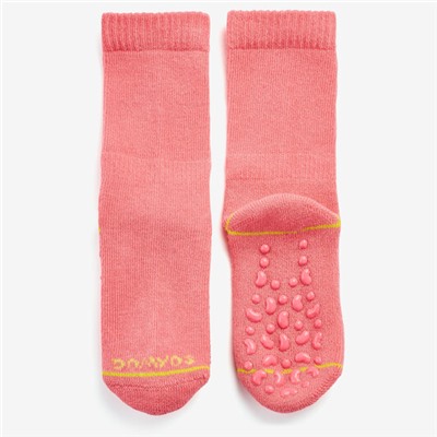 Носки нескользящие для детей 2 пары розово-серые DOMYOS