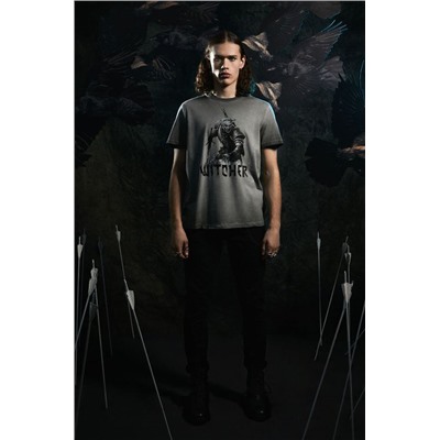 T-shirt bawełniany męski z kolekcji The Witcher x Medicine kolor szary