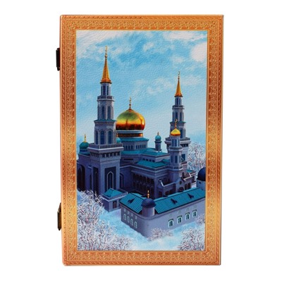 Шкатулка Мечеть, кожа-дерево