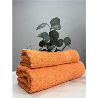 Полотенце махровое гладкокрашеное (Оранжевый) "Косичка"