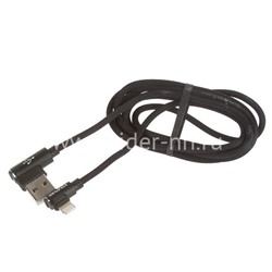 USB кабель для iPhone 5/6/6Plus/7/7Plus 8 pin 1.5 м AWEI CL-34 L-коннектор/текстильный (черный)