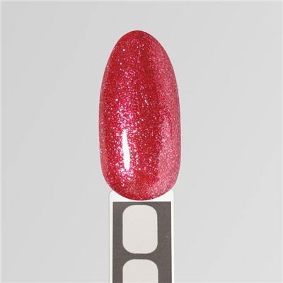 Гель лак для ногтей, «CHROME», шиммерный, 3-х фазный, 8мл, LED/UV, цвет красный (016)