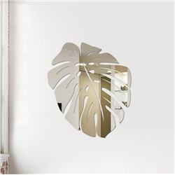 Зеркальная наклейка "Тропический лист" silver