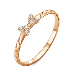 Золотое кольцо с бантиком - 1029