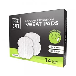 Одноразовые прокладки против пота прямые (14 шт), Disposable Underarm Sweat Pads Straight, произв. Pee Safe