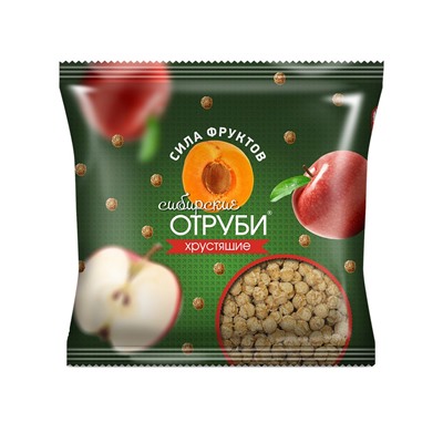 Сибирские Отруби “Сила фруктов” пакет 100гр хрустящие
